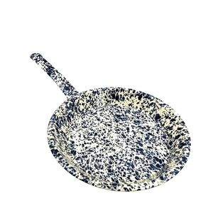 Vintage blue and white splatter enameled pan